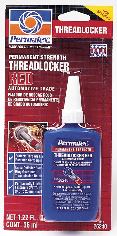 permanent strength threadlocker red