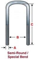 semi-round U-bolts